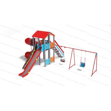 ДИК Форт Боярд 06 с качелями и винтовой горкой