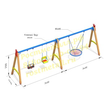 Качели Тройные Кб Фортуна 06 с Гнездом усил