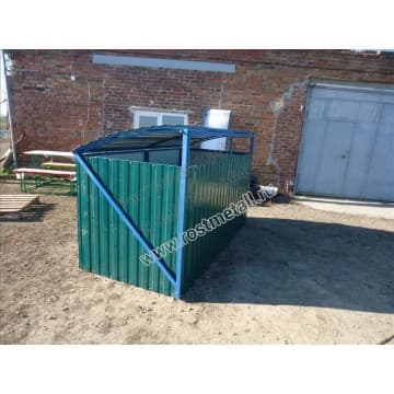 Контейнерная площадка для мусора с опрокидывающимся верхом на 3 контейнера