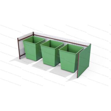 Контейнерная площадка для мусора открытая на 3 контейнера