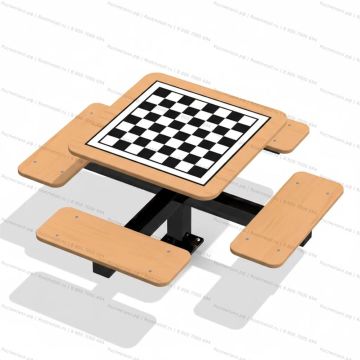 Стол с 4 сидушками шахматы