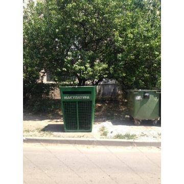 Контейнер металлический 0,75м3 для раздельного сбора мусора - для макулатуры