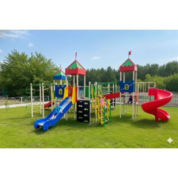 ДИК Волшебный дворик с винтовой горкой ДИК Волшебный дворик с винтовой горкой