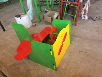 Скамейка детская Аэроплан для дачи и детского сада