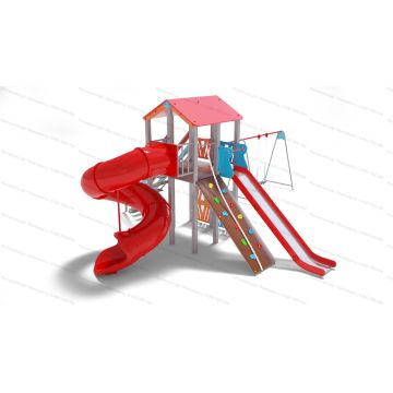 ДИК Форт Боярд 06 с качелями и винтовой горкой