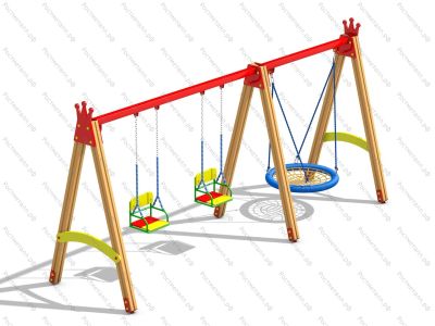 Качели Трёхместные Кб Фортуна с Гнездом Усил