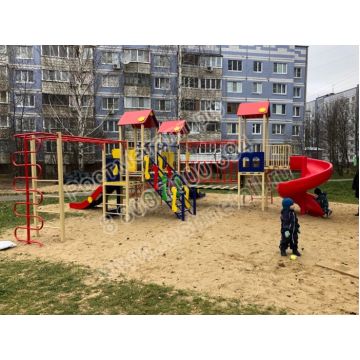Горка винтовая пластиковая с высоты 1,5 м для детской площадки