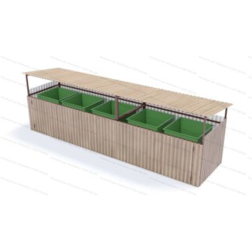 Контейнерная площадка на 5 контейнеров с крышей и воротами