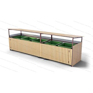 Контейнерная площадка на 5 контейнеров с крышей и воротами