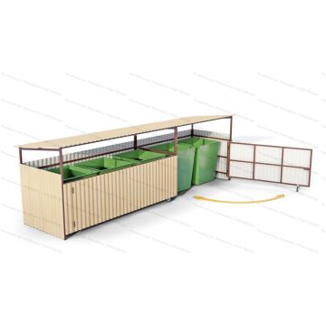 Контейнерная площадка на 5 контейнеров с крышей и воротами