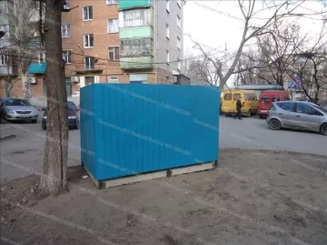 Контейнерная площадка для мусора открытая на 2 контейнера