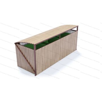 Контейнерная площадка для мусора с опрокидывающимся верхом на 3 контейнера