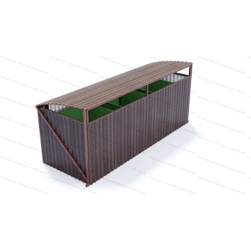 Контейнерная площадка для мусора с опрокидывающимся верхом на 3 контейнера