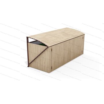 Контейнерная площадка для мусора с опрокидывающимся верхом на 3 контейнера