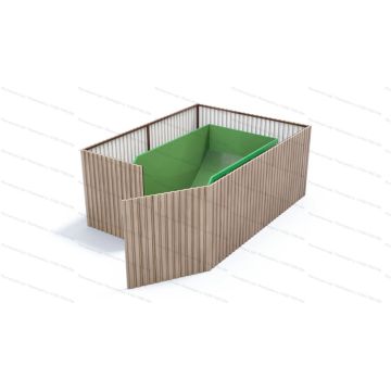 Бункерная площадка с воротами на 1 бункер