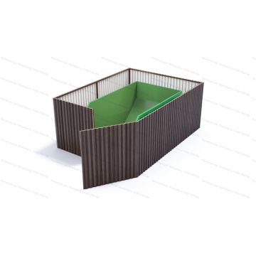 Бункерная площадка с воротами на 1 бункер