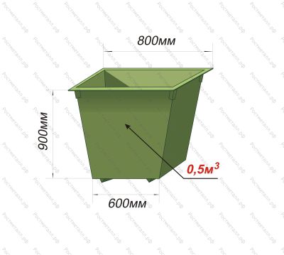 Контейнер мусорный объём 0,5 м3