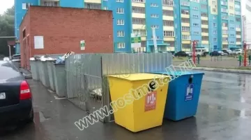 Контейнер металлический 0,75м3 для раздельного сбора мусора - для пластика