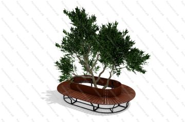 Скамейка овальная со спинкой Скамейка овальная со спинкой