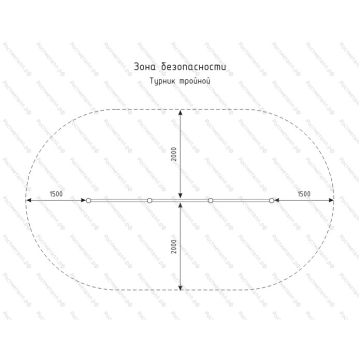 Турник тройной