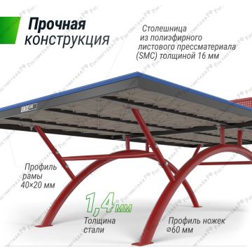 Антивандальный теннисный стол Юникс