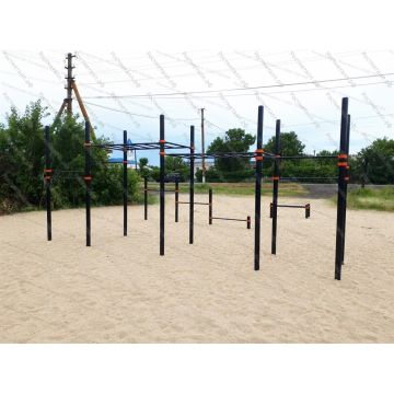 Двухуровневый рукоход с шестью турниками Двухуровневый рукоход с шестью турниками